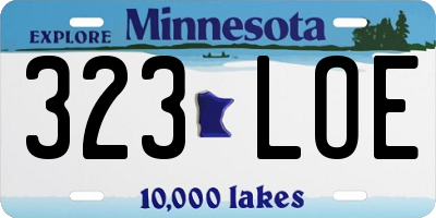 MN license plate 323LOE