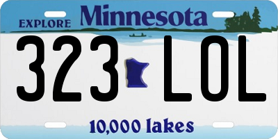 MN license plate 323LOL