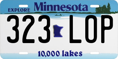 MN license plate 323LOP