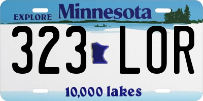 MN license plate 323LOR