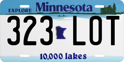 MN license plate 323LOT