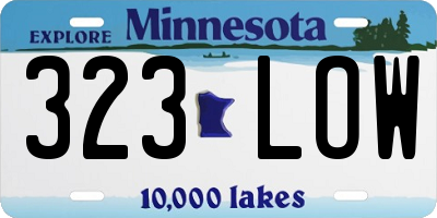 MN license plate 323LOW