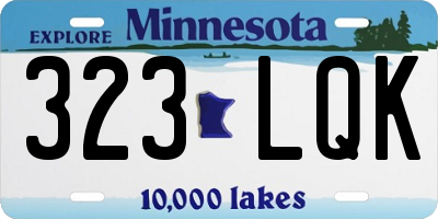 MN license plate 323LQK