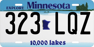 MN license plate 323LQZ