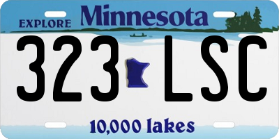 MN license plate 323LSC