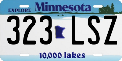 MN license plate 323LSZ