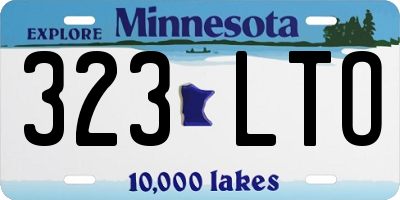 MN license plate 323LTO