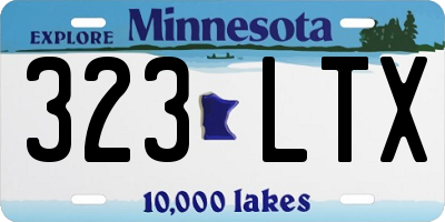 MN license plate 323LTX