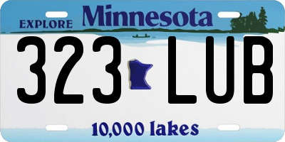 MN license plate 323LUB
