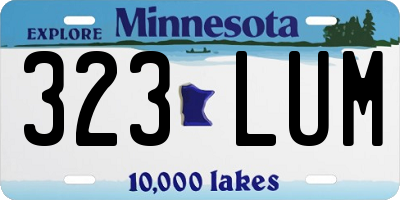 MN license plate 323LUM