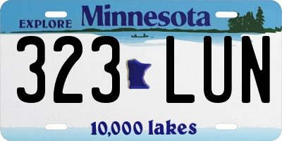 MN license plate 323LUN