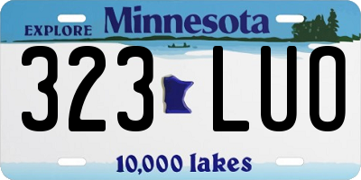 MN license plate 323LUO