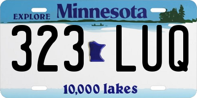 MN license plate 323LUQ
