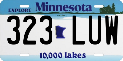 MN license plate 323LUW