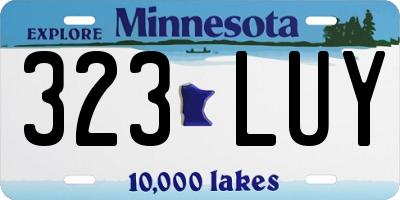 MN license plate 323LUY
