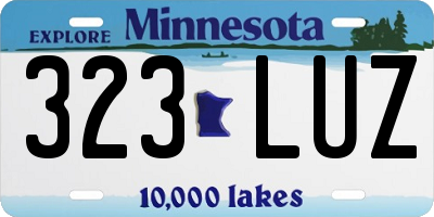 MN license plate 323LUZ