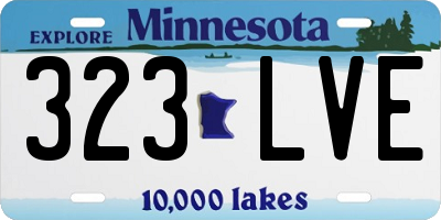 MN license plate 323LVE