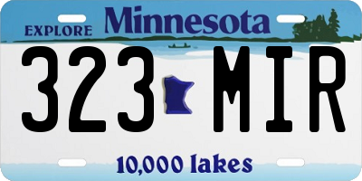 MN license plate 323MIR