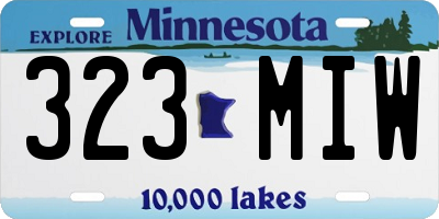 MN license plate 323MIW