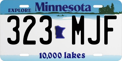 MN license plate 323MJF