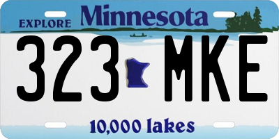 MN license plate 323MKE