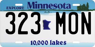 MN license plate 323MON