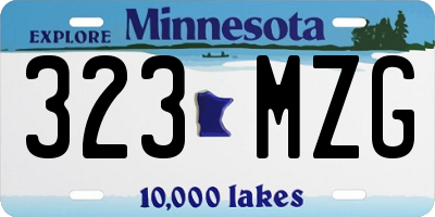 MN license plate 323MZG