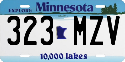 MN license plate 323MZV