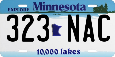 MN license plate 323NAC