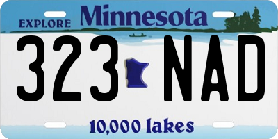 MN license plate 323NAD