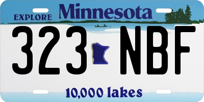 MN license plate 323NBF