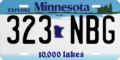 MN license plate 323NBG