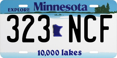 MN license plate 323NCF
