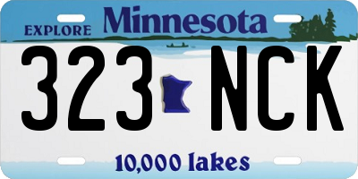 MN license plate 323NCK
