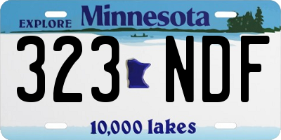MN license plate 323NDF