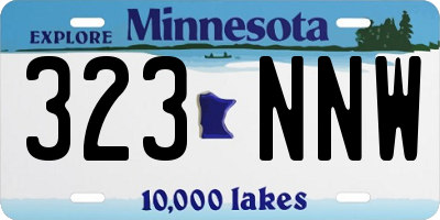 MN license plate 323NNW