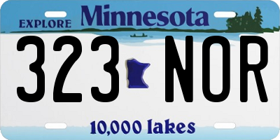 MN license plate 323NOR