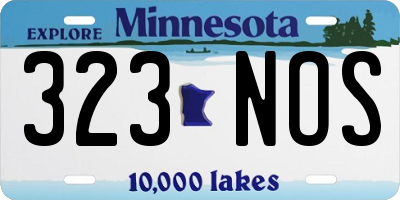 MN license plate 323NOS