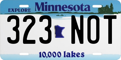 MN license plate 323NOT