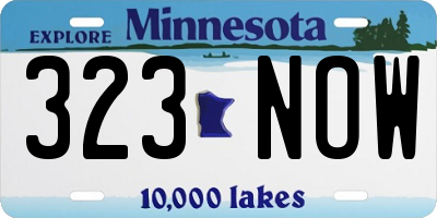 MN license plate 323NOW
