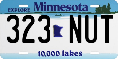 MN license plate 323NUT