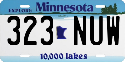 MN license plate 323NUW
