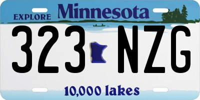 MN license plate 323NZG