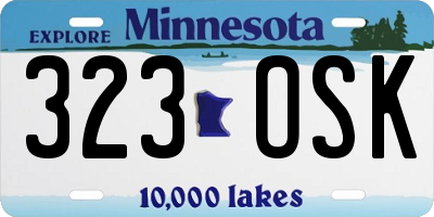 MN license plate 323OSK
