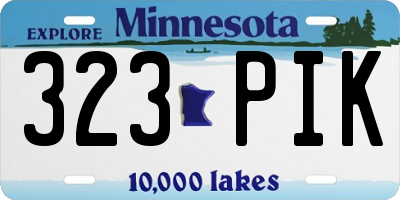 MN license plate 323PIK