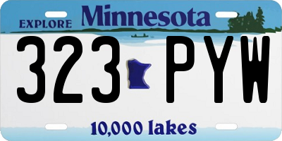 MN license plate 323PYW