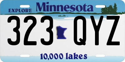 MN license plate 323QYZ