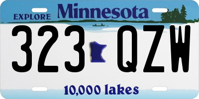 MN license plate 323QZW