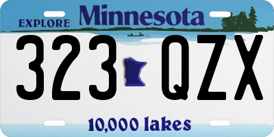 MN license plate 323QZX