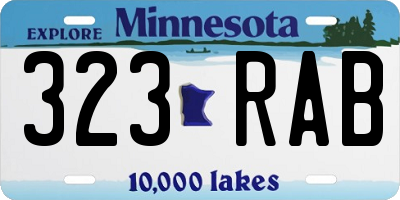 MN license plate 323RAB